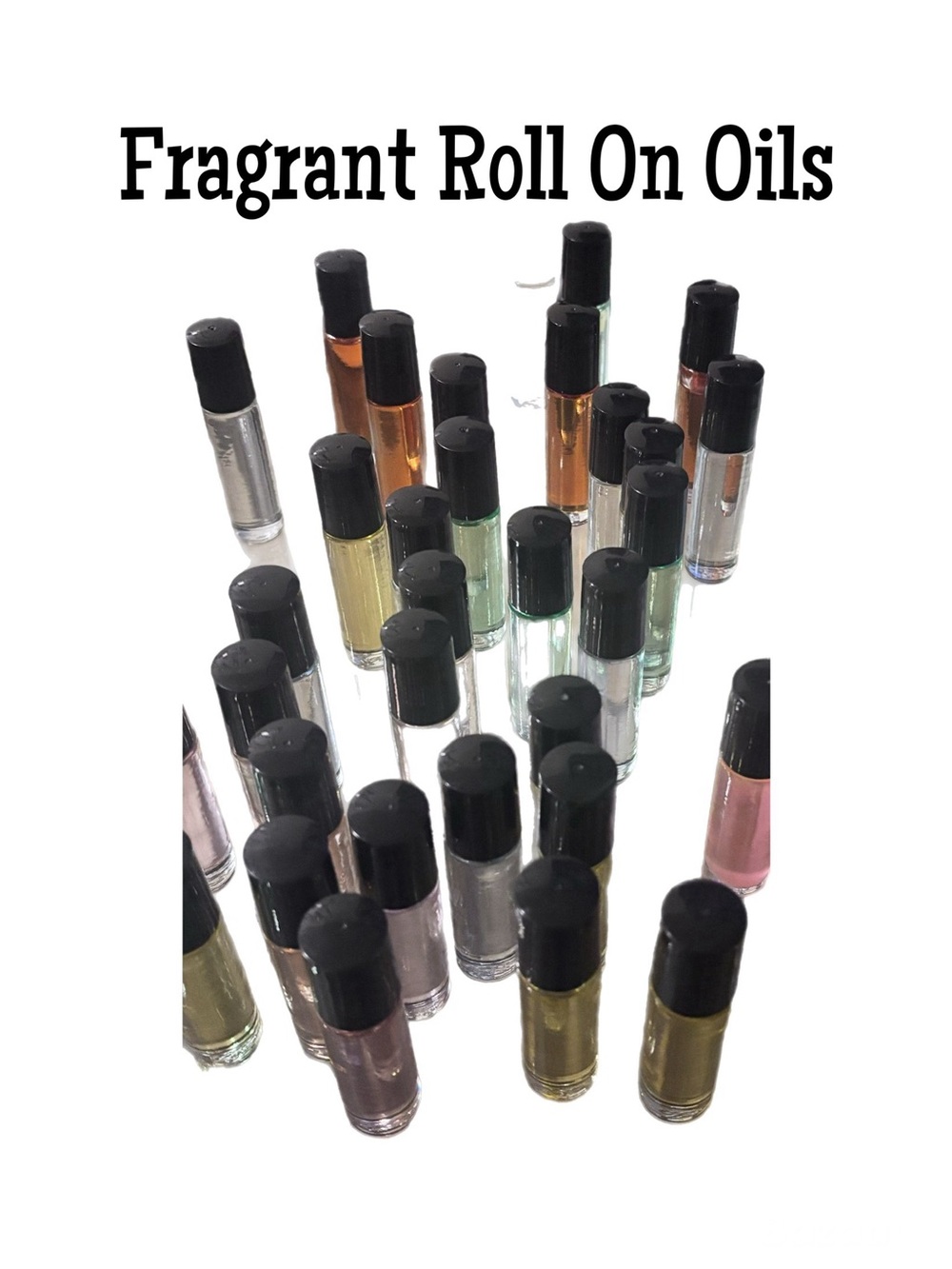 Fragrant Roll-On Oils - Assorted Pink, Green, Gold, Clear